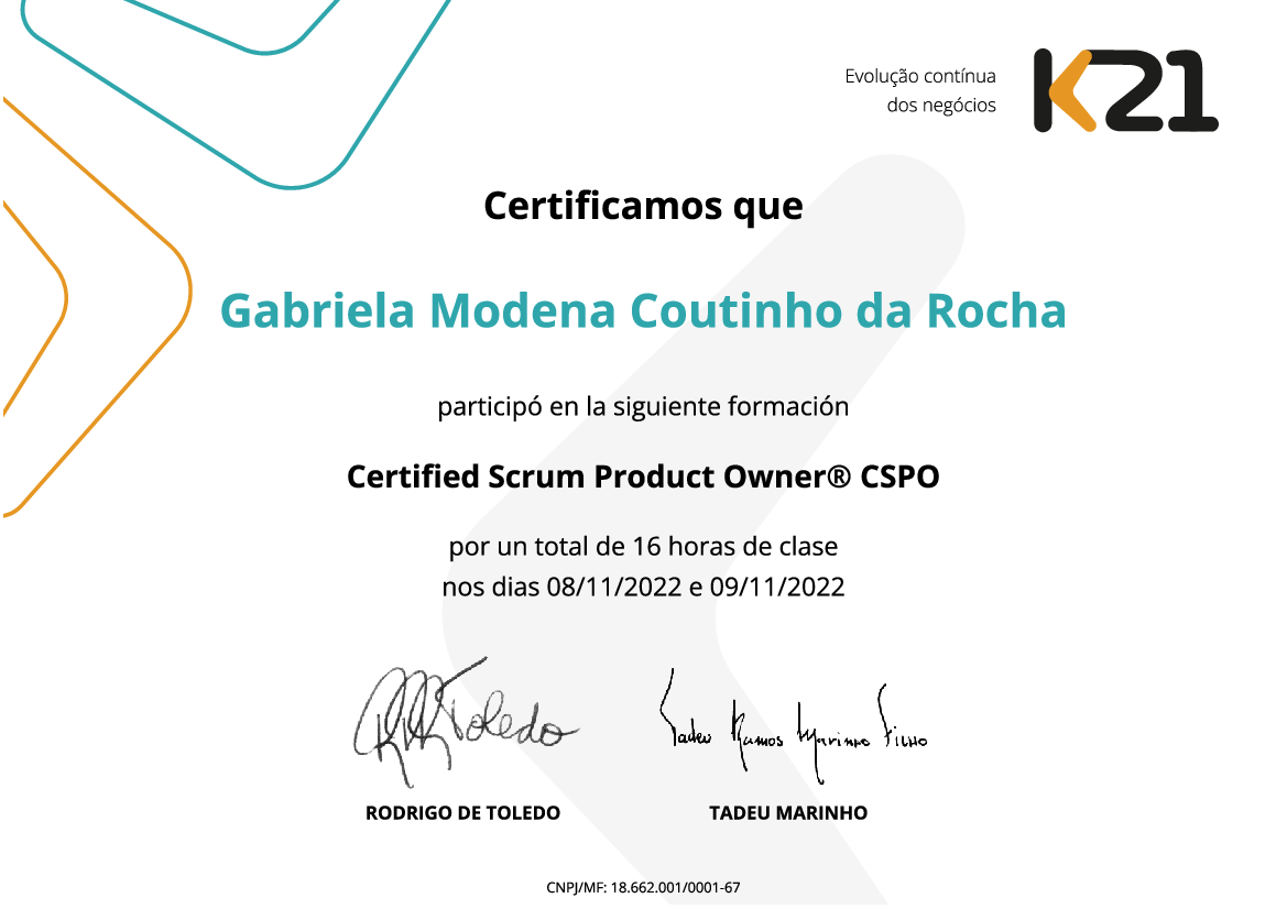 Certificado K21